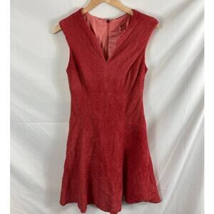SD Collection Pink textured V Neck Sleeveless Flare Dress Size 8